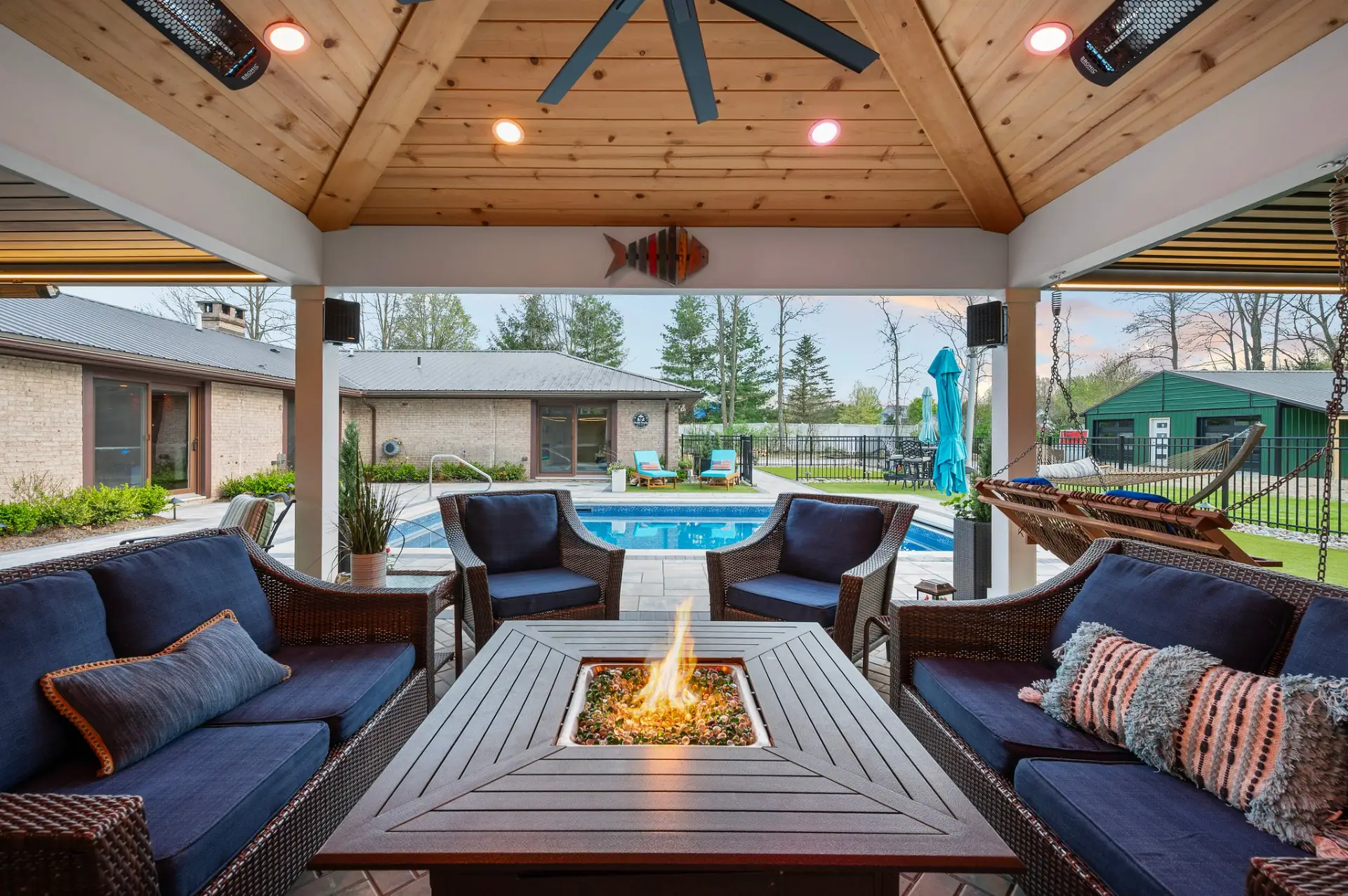 Louvered Pergola and Custom Paver Patio