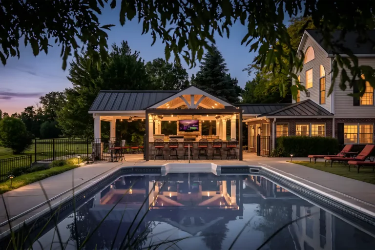 Poolside Pavilion and Outdoor Kitchen in Hinckley, Ohio